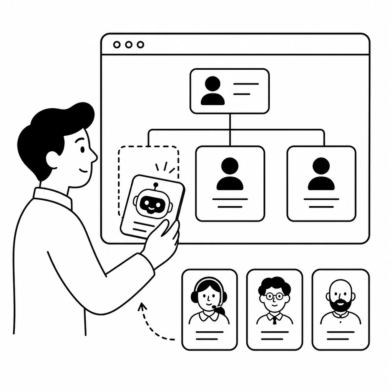 部署にAI社員を配属